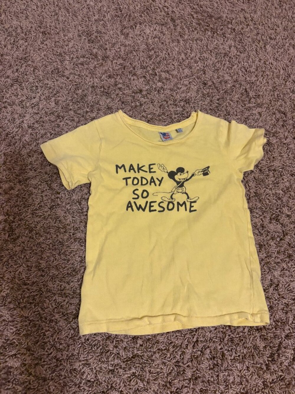 Junk Food  Disney Classic Mickey Mouse T Shirt 4T Yellow Make Today So Awesome